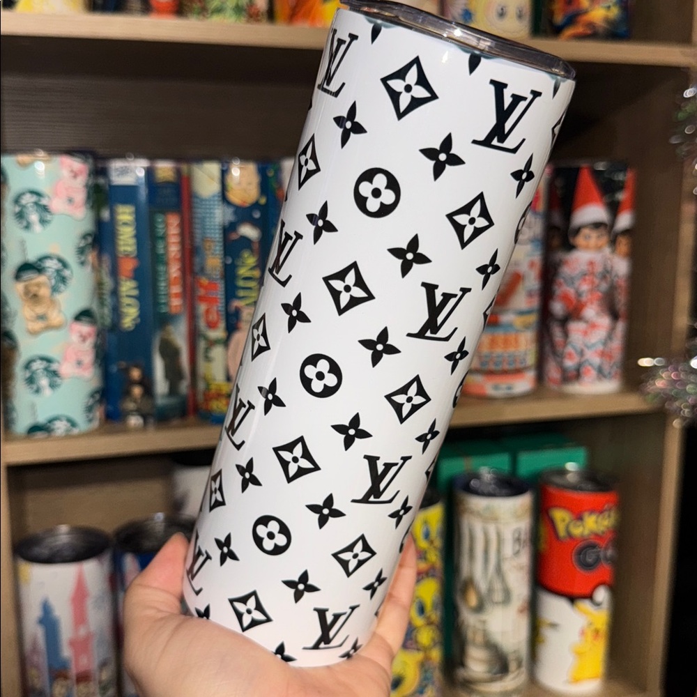20oz LV White and Black Tumbler